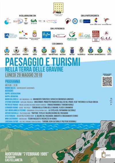 Paesaggio e turismi nella terra delle gravine lunedì 28 maggio 2018 a Castellaneta
