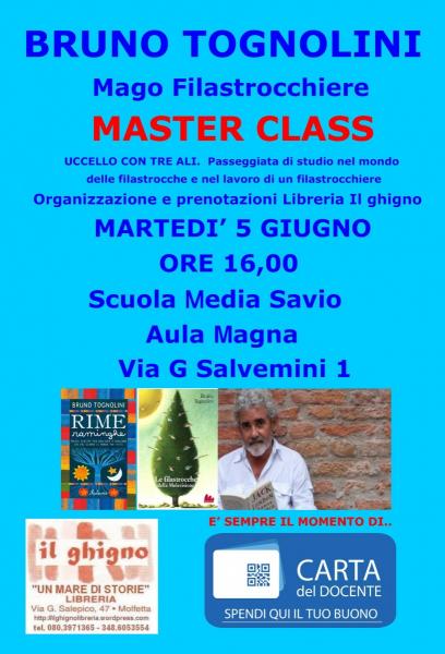 LA LIBRERIA IL GHIGNO PRESENTA BRUNO TOGNOLINI UNO DEI PIU’ GRANDI SCRTTORI ITALIANI PER BAMBINI IL 5 GIUGNO A MOLFETTA
