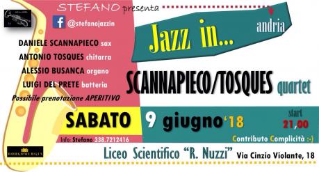 Stefano presenta JAZZ'in Andria al Liceo R. NUZZI con SCANNAPIECO&TOSQUES Quartet.
