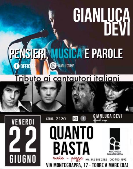 Tributo ai Cantautori italiani con Gianluca Devi @ Quanto Basta (Torre a Mare)