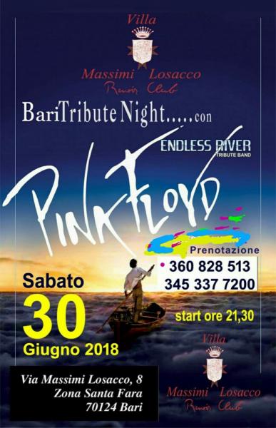 NINO LOSITO presenta il Bari Tribute Night...con "ENDLESS RIVER" TRIBUTE Band dei PINK FLOYD a Villa LOSACCO - Bari.