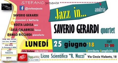 STEFANO presenta JAZZ'in Andria con SAVERIO GERARDI quartet.