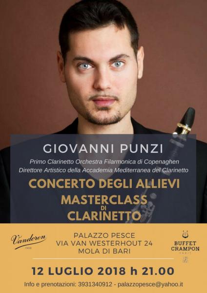 Concerto finale Masterclass di Clarinetto con Giovanni Punzi