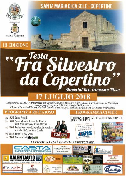 Festa “Fra Silvestro da Copertino” - Memorial Don Francesco Rizzo