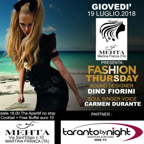 FASHION THURSDAY - The aperitif no stop - Cocktail + Free buffet €. 10,00