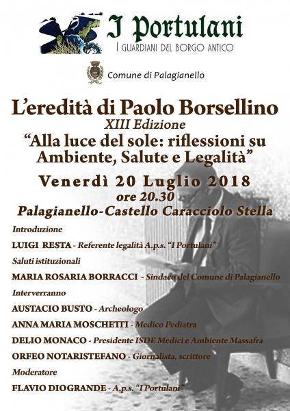 XIII edizione de "L'eredità di Paolo Borsellino"
