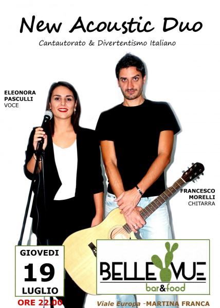 New Acoustic Duo in concerto al BELLEVUE bar & food