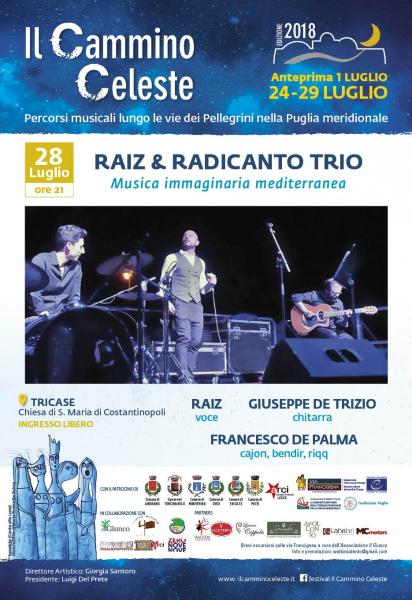 Raiz & Radicanto trio protagonisti del Festival "Il Cammino Celeste” con la loro “Musica mediterranea immaginaria”