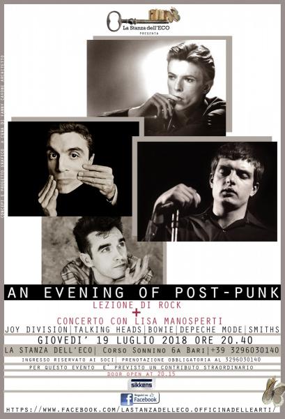 "AN evening of post Punk " Lezione di rock + concerto dal vivo
