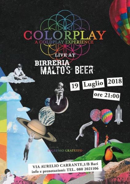 Colorplay a Coldplay experience live Malto's Beer Bari