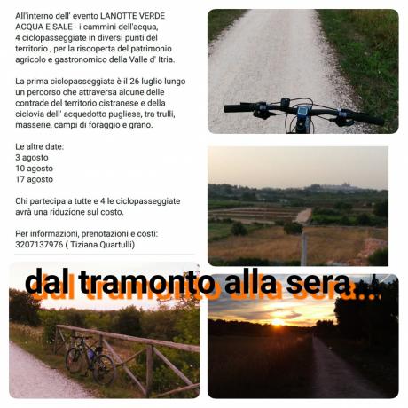 dal tromonto alla sera.....pedalando in valle d'Itria
