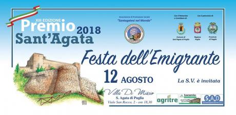 Premio Sant'Agata 2018, in onore delle eccellenze e dei cittadini emigrati