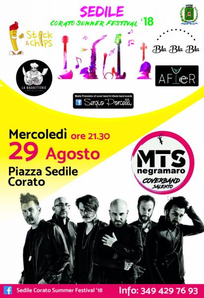 Sedile Corato Summer Festival ' 18 - MTS Negramaro coverband
