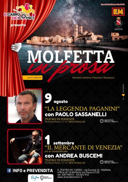Il Mercante di Venezia con Andrea Buscemi   Il 1 settembre sul palco di  Molfetta in Prosa