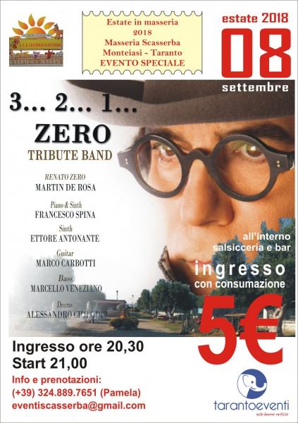 8 settembre: 3…2…1… Zero Tribute Band alla Masseria Scasserba