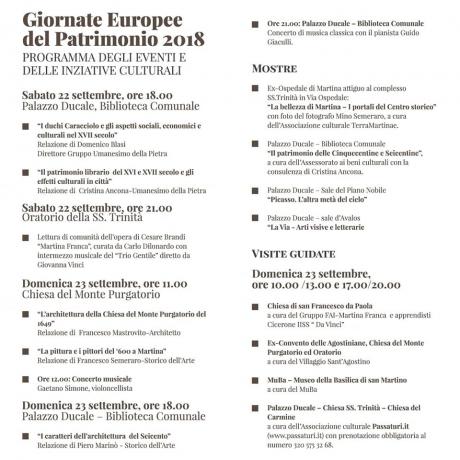 GIORNATE EUROPEE DEL PATRIMONIO 2018: il Seicento
