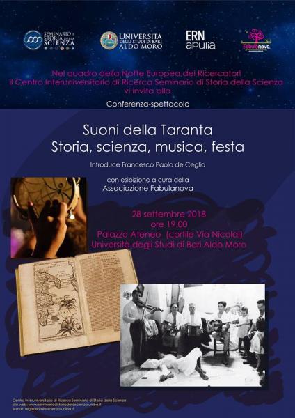Conferenza-spettacolo "Suoni della Taranta. Storia, scienza, musica, festa" e musica popolare con i "Fabulanova"