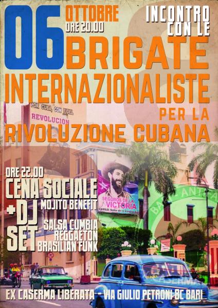 Incontro con le Brigate internazionaliste per Cuba + djset