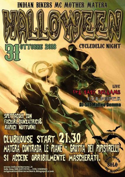 “ Halloween Cycledelic Night 2018” by INDIAN BIKERS MC MOTHER MATERA