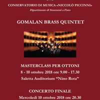 IL 10 OTTOBRE IL GOMALAN BRASS QUINTET IN CONCERTO  ALL’AUDITORIUM “NINO ROTA”