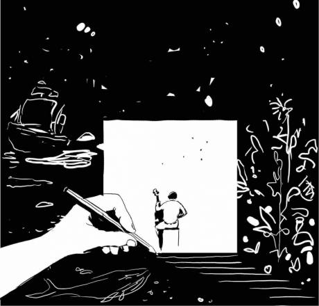 Arte grafica, fumetti, poesia e musica nella performance di  François Olislaeger e Gaspar Claus