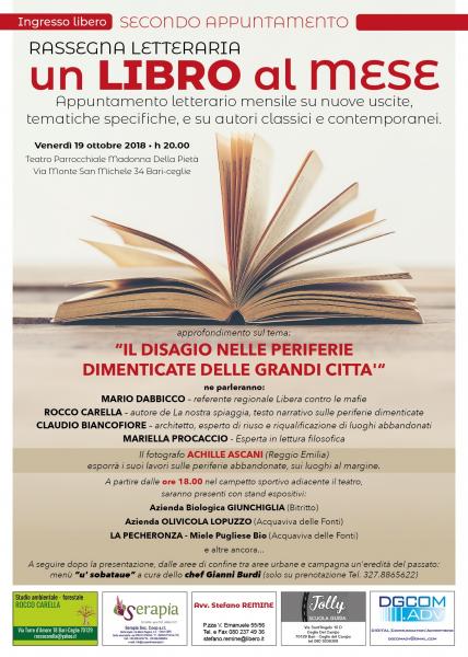 Secondo appuntamento rassegna letteraria Un Libro al Mese