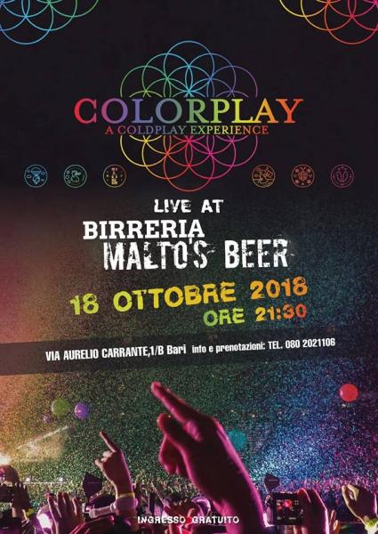Colorplay a Coldplay experience live Malto's Beer Bari