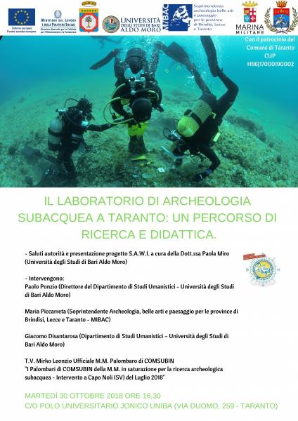 Il laboratorio di Archeologia subacquea a Taranto: un percorso di ricerca e didattica.