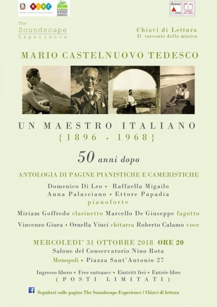 Mario Castelnuovo Tedesco. Un maestro italiano (Concerto-antologia di musiche solistiche e da camera)