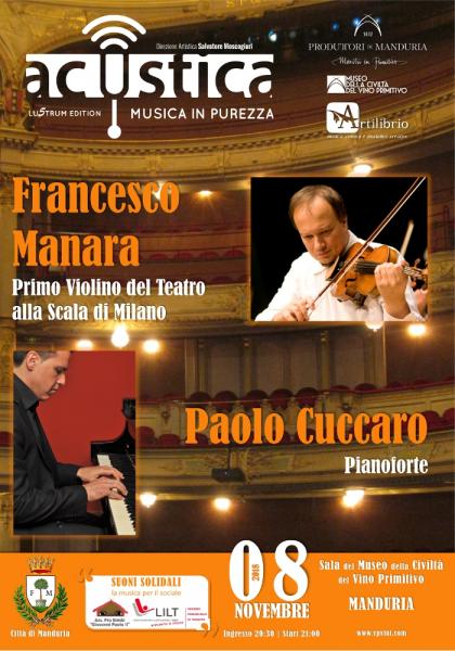Manduria, il Primo Violino della Scala apre la ‘Lustrum Edition’ di Acustica