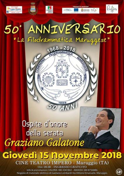 A Maruggio Graziano Galatone per i 50 anni della Filodrammatica Maruggese