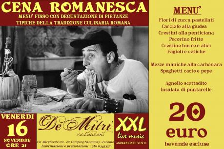 Cena Romanesca con XXL LIVE MUSIC