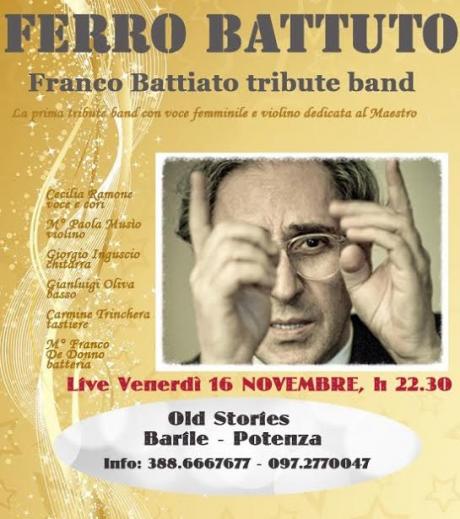 Concerto dei FERRO BATTUTO – Franco Battiato Tribute Band – venerdì 16 novembre all'Old Stories, Barile (PZ)