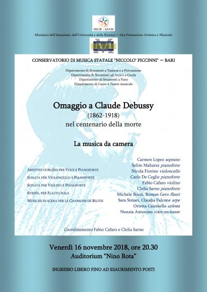 Omaggio a Claude Debussy  nel centenario della morte