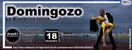 Giaba, Geppo e Ronny per la domenica latina dell'Area51 di Novoli: tutti in pista con "Domingozo"