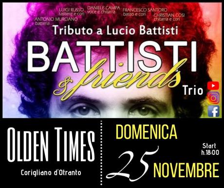Battisti & Friends TRIO - domenica 25/11 @Olden Times Corigliano