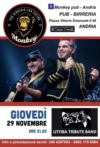 Nemici Di Tex Litfiba Tribute Band al Monkey pub Andria