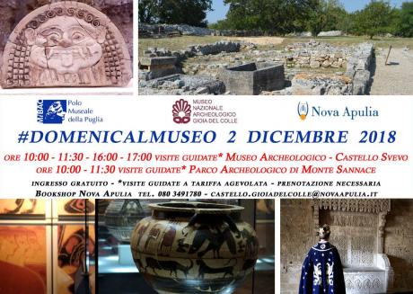 Domenica al Museo Nazionale Archeologico - Castello di Gioia del Colle e Parco Archeologico di Monte Sannace