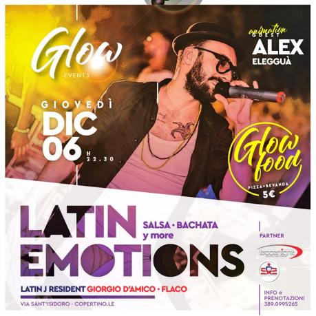 Il Giovedì latino del Glow a ritmo di musica. Ospite speciale in pista Alex Elleguà