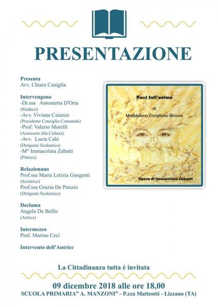 Presentazione del libro di Maddalena Corigliano Bivona "PASSI SULL'ANIMA"