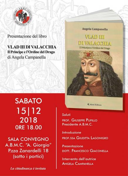 15 dicembre 2018 - Presentazione del volume "VLAD III DI VALACCHIA" (Aletti Editore)