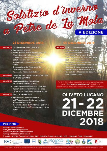 Ritorna il Solstizio d'Inverno ad Oliveto Lucano