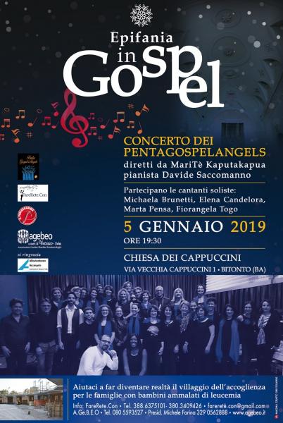 Epifania in Gospel - Concerto dei PentaGospelAngels in favore di Agebeo e Amici di Vincenzo Onlus