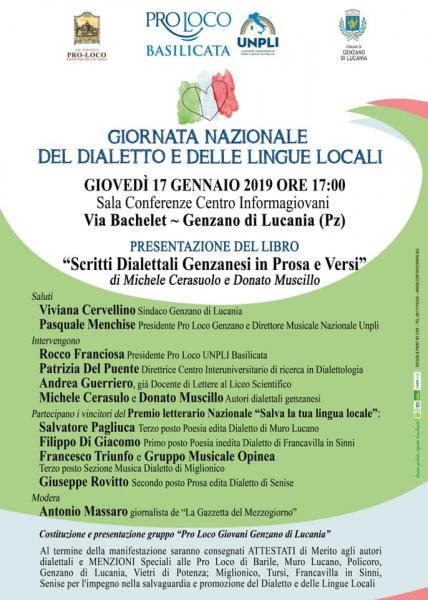 Giornata nazionale del dialetto e delle lingue locali e presentazione libro
