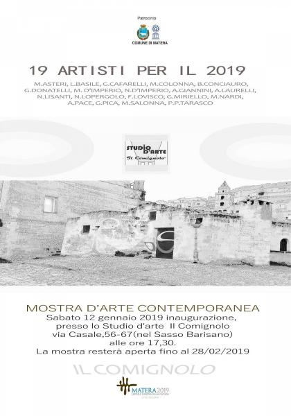19 ARTISTI PER IL 2019 in mostra a Matera