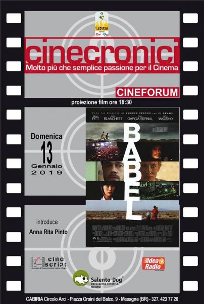 Per la  rassegna Cinecronici il film "Babel"