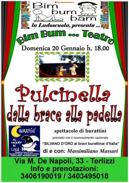 PULCINELLA DALLA BRACE ALLA PADELLA. Teatro di burattini con Massimiliano Massari (Burattini al chiar di luna)