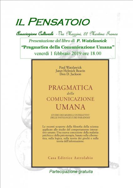 Presentazione del libro “Pragmatica della Comunicazione Umana”  di P. Watzlawick