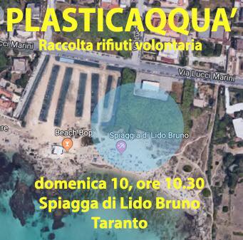 Raccolta rifiuti volontaria presso Lido Bruno - Plasticaqquà Taranto