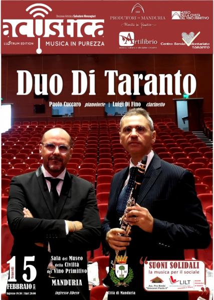 Manduria, il Duo Di Taranto chiude la 5a edizione di Acustica